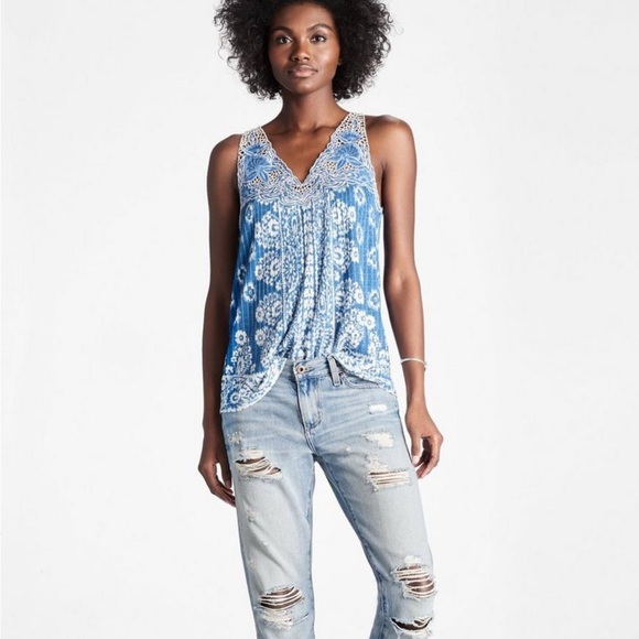LUCKY BRAND, FLORAL LACE YOKE TANK - Picture 13 of 16